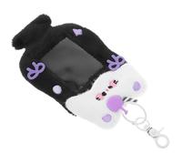 Ipetboom Porte-carte Photo Peluche Chat Noir Porte-clés Mignon pour Étudiants Fans Kpop avec Coque Transparente Décorative