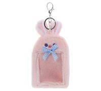 Ipetboom Porte-clés Carte Étudiant Peluche Lapin Rose Porte-badge Doux et Protecteur pour Carte Identité Accessoire Pratique pour Filles et Femmes