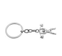 Ipetboom Porte-clés Fitness Musculation Argenté avec Figurine Musclé Accessoire Décoratif Motivant pour Sportifs Homme et Femme Attache Sécurisée pour Sac et Clés