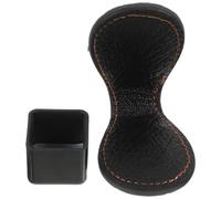 Ipetboom Porte-craies pour Queue De Billard en Cuir Véritable Noir, Clip Magnétique, Accessoire Professionnel, Compatible Craies Standard, Portable pour Tables De Billard Et Salle De Loisirs