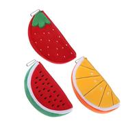 Ipetboom Porte- de Dessin Animé de Fruits 3Pcs Pochette à Crayons Petit Portefeuille pour Femme Fermeture à Glissière Paquet à Main Multifonctionnel Monnaies