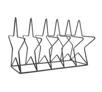 Ipetboom Porte-Documents en Fer Noir D’étoile, Organiseur de Livres et Magazines, Serrage-Livres Cinq Branches pour Bureau, Salon et Chambre, Support de Dossiers et Porte-disques Vinyles
