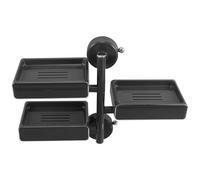 Ipetboom Porte-Savonnette Mural à Ventouse Double Couche sans Perçage Support Autonettoyant en Pet et ABS Organisateur Hygiénique pour Savonnette Optimisation Espace Salle de Bain Gris