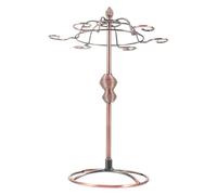 Ipetboom Porte-Verres à Pied Vintage en Fer Rouge Cuivré, Support Mural Suspendu 6 Places pour Verres à Vin Rouge, Casier Rangement la Cuisine et Bar, Présentoir Décoratif Robuste et