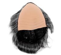 Ipetboom Postiche Chauve Réaliste Gris Blanc Synthétique pour Homme, Postiche de Cosplay Humour, Calotte Chauve Ajustée, Déguisement Halloween et Théâtre, Taille Unique