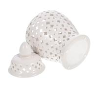 Ipetboom Pot Céramique Creux Blanc Style Chinois Vase Décoratif Délicat pour Fleurs Séchées et Artificielles Jarre Légère pour Décoration de Table Mariage et Salon