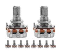 Ipetboom Potentiomètre de Volume de Guitare Électrique A250k 10pcs Boutons en Métal Argenté, Solide de 15mm, pour Sessions Studio et Performances