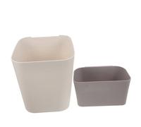 Ipetboom Poubelle Double Compartiment Séparation Humide et Sec Plastique PP Conteneur à Ordures Maison et Bureau Design Simple et Pratique Gris
