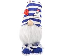 Ipetboom Poupée GNOME sans Visage Rudolph en Tissu Rayé Bleu Décoration de Fête Plage pour Garçon et Filles et Accessoire Maison Figurine Naine pour Vitrine et Table Article Original