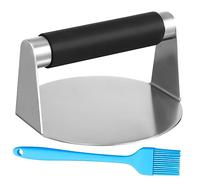 Ipetboom Presse à Hamburger Acier Inoxydable avec Brosse à Huile Outil Pratique pour Barbecue et Grillades pour Viande Hachée et Smash Burgers Couleur Aléatoire Couleur Aléatoire