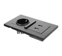 Ipetboom Prise Murale Noire Type 86 Double Prise USB 2100 Ma Chargeur Standard Européen Alimentation Électrique pour Maison Hôtel et Lieux Publics Compatible Tablette et PC