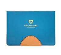 Ipetboom Protecteur de Certificat de Naissance, Couverture du Document, Cuir Bleu, Fin, Rangement de Certificats et Photos, pour Documents, Paquet à Main et Mallette, Bébé