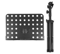 Ipetboom Pupitre Pliable Multifonctionnel en Acier Noir Réglable pour Partitions de Guitare, Violon et Orchestre - Support Portable et Stable pour Musiciens, Trépied Léger pour Concerts