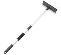 Ipetboom Raclette pour Lave-Vitres Télescopique en Acier Inoxydable Double Face Éponge TPR Poignée Réglable Compacte Nettoyant Multi-Surfaces pour Fenêtres Miroirs et Pare-Brise de