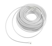 Ipetboom Rallonge Câble Téléphonique Rj11 6P4C 20 Mètres Blanc Cordon Ligne Téléphonique 4 Conducteurs Compatible Téléphone Fixe Fax et Modem Usage Bureau et Maison