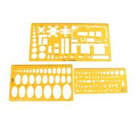 Ipetboom Règle de Dessin Technique 3 Pièces en Plastique Transparent Résistant Modèle Ellipse Professionnel pour Conception Architecturale et Travaux Scolaires Outil Précis de Géométrie