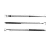 Ipetboom Repousse-cuticules en Acier Inoxydable 3 Pièces Petite Taille Double Face pour Ongles et Cuticules Usage Professionnel Manucure Pédicure Soin des Ongles