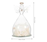 Ipetboom Rose Éternelle sous Cloche en Verre avec Figurine d'ange Blanche Décoration Romantique de Bureau et Intérieur Ornement Artisanal de Fleurs Préservées pour Présent Saint-Valentin