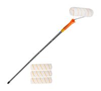 Ipetboom Rouleau à Peinture Mural 9 Pouces avec Manche Télescopique 1,8 M en Acier Inoxydable 4 Manchons de Rechange, Outil Peinture au Rouleau pour Peintres Professionnels et Projets