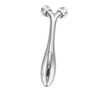 Ipetboom Rouleau de Massage Facial Anti-âge Microcourant Format Compact Argenté Soin Visage Raffermissant Anti-rides Outil Guasha pour Peaux Variées Usage Quotidien