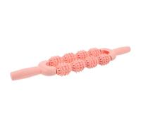 Ipetboom Rouleau de Massage Manuel pour Mollets 8 Roues Picots, Bâton de Massage Musculaire Portable Rose Sakura, Outil de Récupération et Relaxation Musculaire pour Yoga et Sport