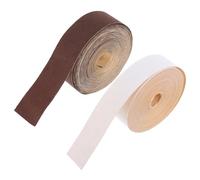 Ipetboom Ruban Adhésif de Finition pour Abat-Jour Auto-Adhésif 2 Rouleaux Tissu Mat Beige et Tissu Brillant Marron pour Réparation et Décoration D’Abat-Jour Accessoire DIY pour Lampes