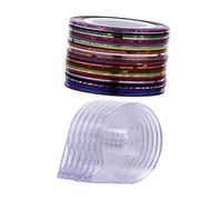 Ipetboom Rubans Adhésifs Nail Art 38 Pcs Kit 32 Couleurs Argenté Et or Multifonction Décoration Ongles Manucure Pédicure Avec Distributeur Transparent