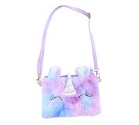 Ipetboom Sac à Bandoulière Peluche Licorne Arc-Ciel pour Filles Sacoche Peluche Douce avec Fermeture Éclair pour Jouets Et Snacks Design Violet Attrayant