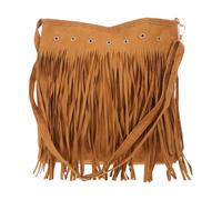 Ipetboom Sac bandoulière rétro en daim à franges - Sac messager avec bandoulière ajustable - cabas western à pompons pour le shopping et les sorties décontractées