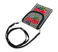 Ipetboom Sac Culturel à Bandoulière Créatif Sac à Fleurs Brodées Léger Pochette pour Téléphone Portable pour Femme