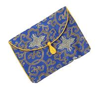 Ipetboom Sac de Rangement pour Écritures Bouddhistes Pochette Brocart pour Élégant Couleur Royal