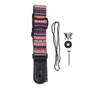 Ipetboom Sangle de Ceinture Réglable pour Ukulélé en Nylon et Cuir, Installation Simple Boucle de Cou, pour Ukulélé 21, 23, 26 Pouces Rouge