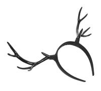 Ipetboom Serrage-tête à Bois de Faon Noir Petit, Accessoire Cheveux Cosplay Femme, Bandeau Léger pour Fête, Déguisement Noël, Décoration Tête Confortable et Ajustée