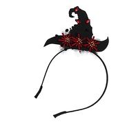 Ipetboom Serre-tête de Magicien Forme de Bonnet pour Halloween Rouge et Noir Bandeau Créatif pour Fête