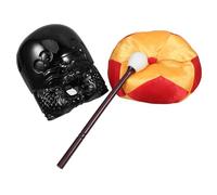 Ipetboom Set Bois Billot Temple Muyu pour Moine de Méditation avec Maillet et Coussin Bloc Chant Limpide pour Sutra