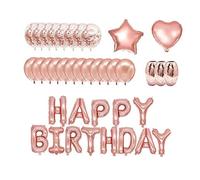 Ipetboom Set de Ballons Anniversaire Rose Doré Accessoires Décoratifs avec Lettres Paillettes et Kit Complet pour Fête Joyeuse