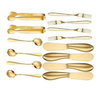 Ipetboom Set de Couteaux à Beurre Acier Inoxydable Doré Kit Ustensiles de Cuisine pour Tartinage Découpe Fromage et Dessert pour Pâtisserie et Apéritifs