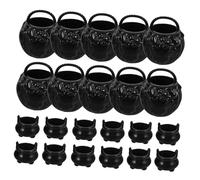 Ipetboom Set de Mini Chaudrons Noirs pour Décoration Halloween Accessoires de Fête et Ornements DIY et Réalistes pour Maison de Poupées et Ambiance Effrayante