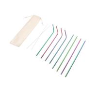 Ipetboom Set de Pailles Métalliques Réutilisables Acier Inoxydable avec Goupillon et de Rangement Compatibles Bubble Tea Smoothie et Boissons Froides ou Chaudes Ensemble de Colorées