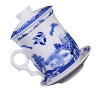 Ipetboom Set de Tasses à Thé Chinoises Céramique Traditionnelle avec Infuseur Couvercle et Soucoupe Antidérapante Mug Pratique pour et Entre Amis