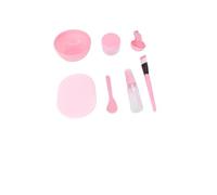 Ipetboom Set Outils pour Masque Facial DIY avec Bols Spatule Pinceau Doux Jauges et Bouteille Kit Complet Plastique pour Soins Peau Accessoires Pratiques pour Application Précise Rose