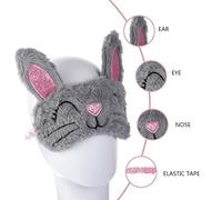 Ipetboom Sommeil Lapin en Peluche pour Garçon et Filles et Adultes Cache-Œil Mignon Élastique pour Voyager et Se Détendre