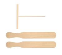 Ipetboom Spatule et Étaleur à Crêpes en Bois de Hêtre 3 Pièces pour Crêpière Cuisson Pancakes et Omelettes à la Maison Accessoire Cuisine Pratique et Solide