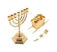 Ipetboom Statue Biblique Vintage Porte-Bougie Doré pour Décor Judaïque Religieux et Célébrations Spirituelles Sculpture Authentique et Détail Historique pour Maison Juive et Hanoucca