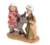 Ipetboom Statue de Salon en Résine 115X5X12 CM - Figurine Catholique Sainte Famille « Vol en Égypte » - Décoration Spirituelle de Noël Centre de Table Religieux pour Maison et Bureau