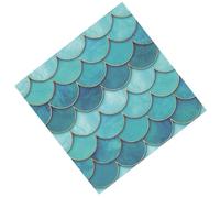 Ipetboom Sticker Mural Autocollant Motif Écailles de Poisson 3D Carrelage Sirène Auto-Adhésif Repositionnable Décor Mural la Cuisine et Salle de Bain Bordure Décorative Waterproof