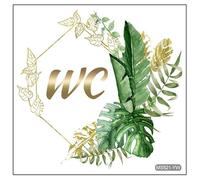 Ipetboom Sticker Mural Wc Autocollant Vert à Motif Plante Décoration Murale Auto-Adhésive pour Toilettes et Salle de Bain Panneau Humoristique pour Porte de Toilettes Facile à Poser et