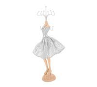 Ipetboom Support Bijoux Princesse Résine Argentée Porte Colliers et Présentoir Boucles Oreilles Stable et Élégant pour Organisation Bijoux à Domicile ou Boutique