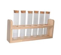 Ipetboom Support Bois pour Tubes Verre Multifonction Porte-tubes de Cuisine Compact pour Épices Café Thé et Conserves Présentoir Pratique pour de Pendaison de Crémaillère