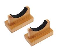 Ipetboom Support de Batte de Baseball en Bois Synthétique, Base de Soutien aux Chauves-Souris, Lot de 1 Paire, Affichage Horizontal, Accessoire de Présentation pour Maison et Magasin